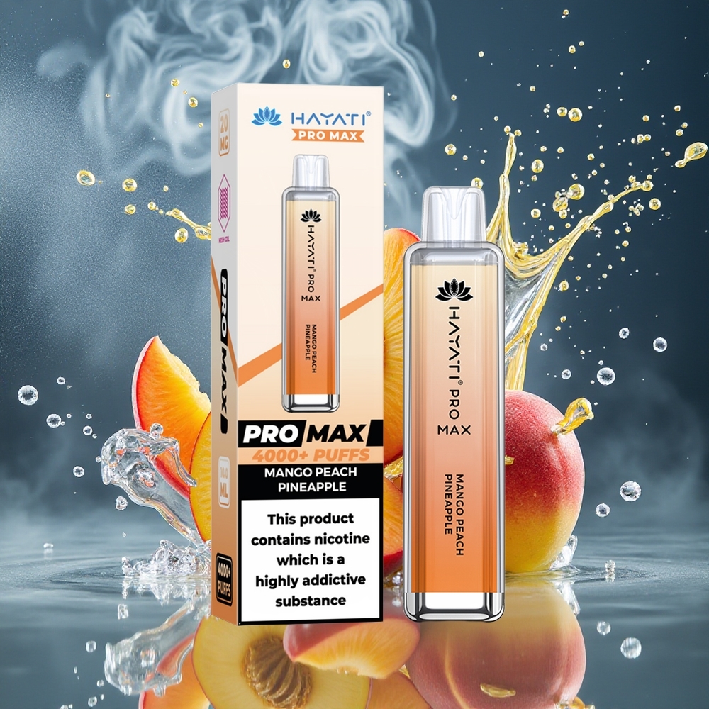 Hayati Pro Max 4000 Puffs Disposable Vape – 1400mAh Batteri 2/5 Nikotin Kristallutseende TPD-Compliance | Grossister Sverige